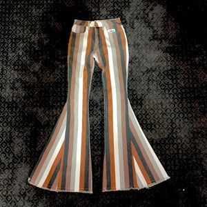 Flare striped jeans size small